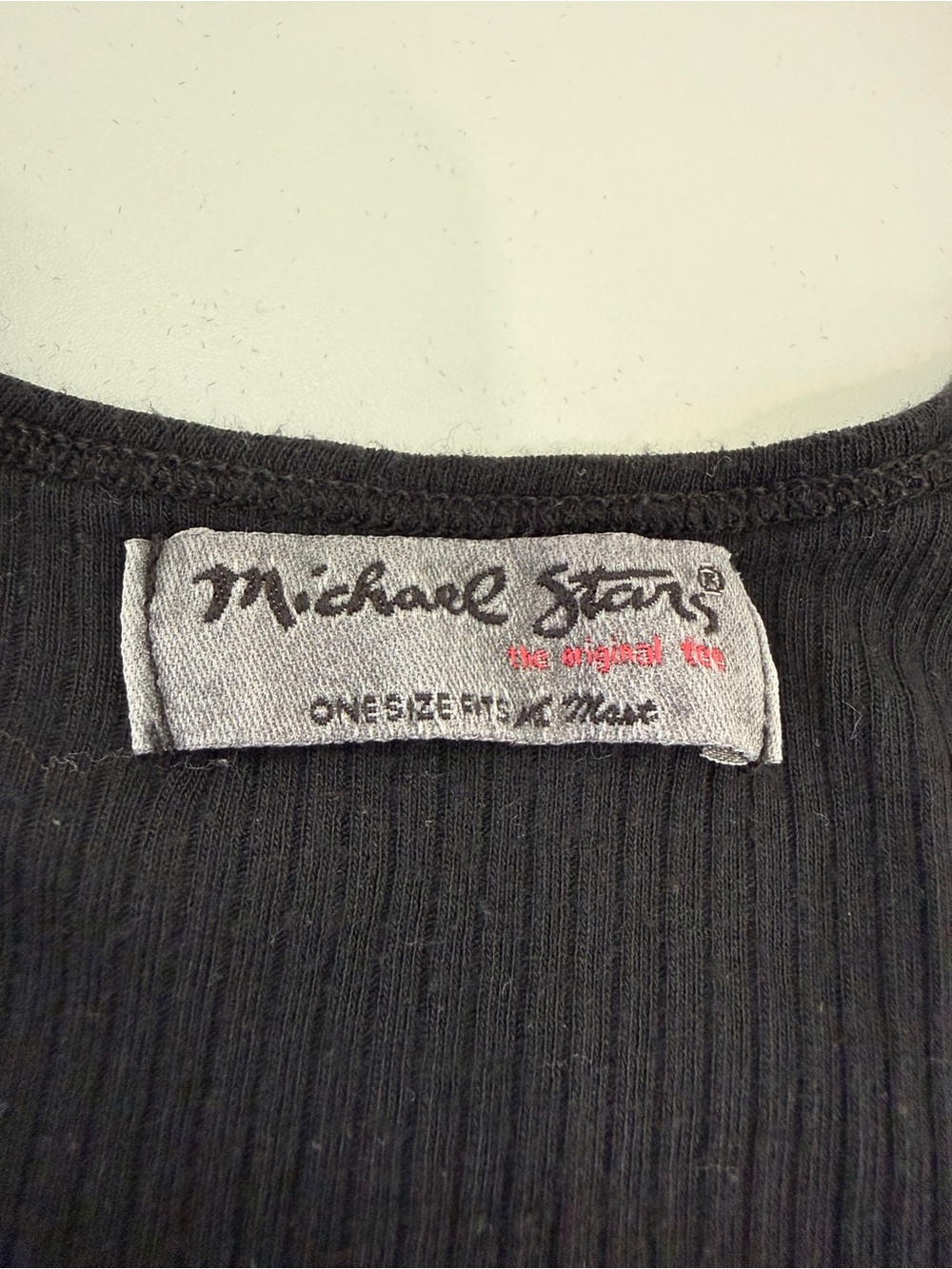 Michael Stars Black Ribbed Scoop Neck Tank Top - One Size - Picture 3 of 7